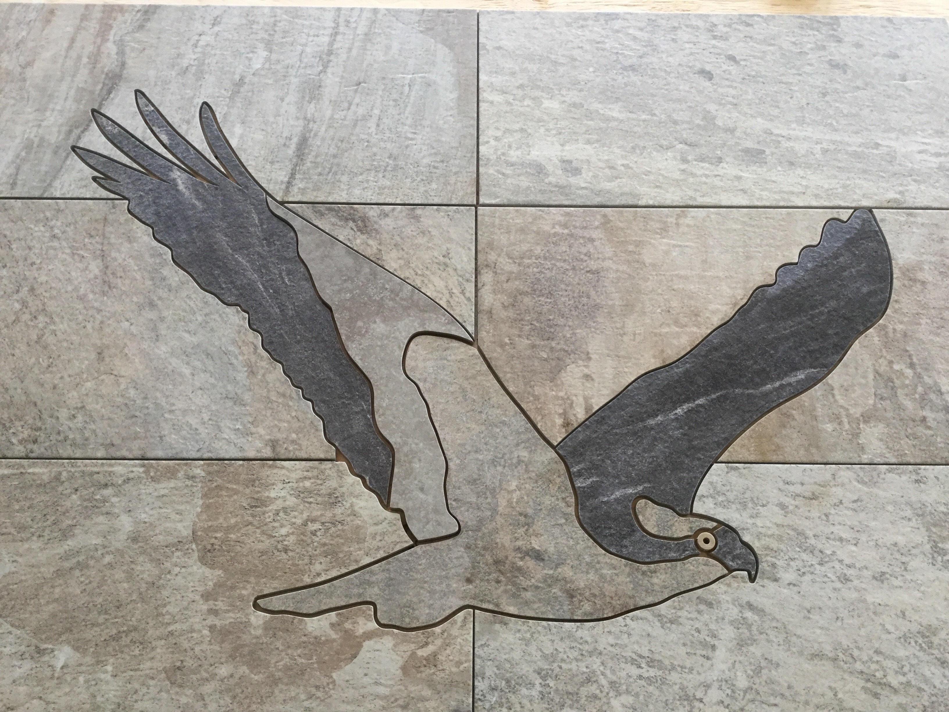 Custom eagle decorative tile inlay