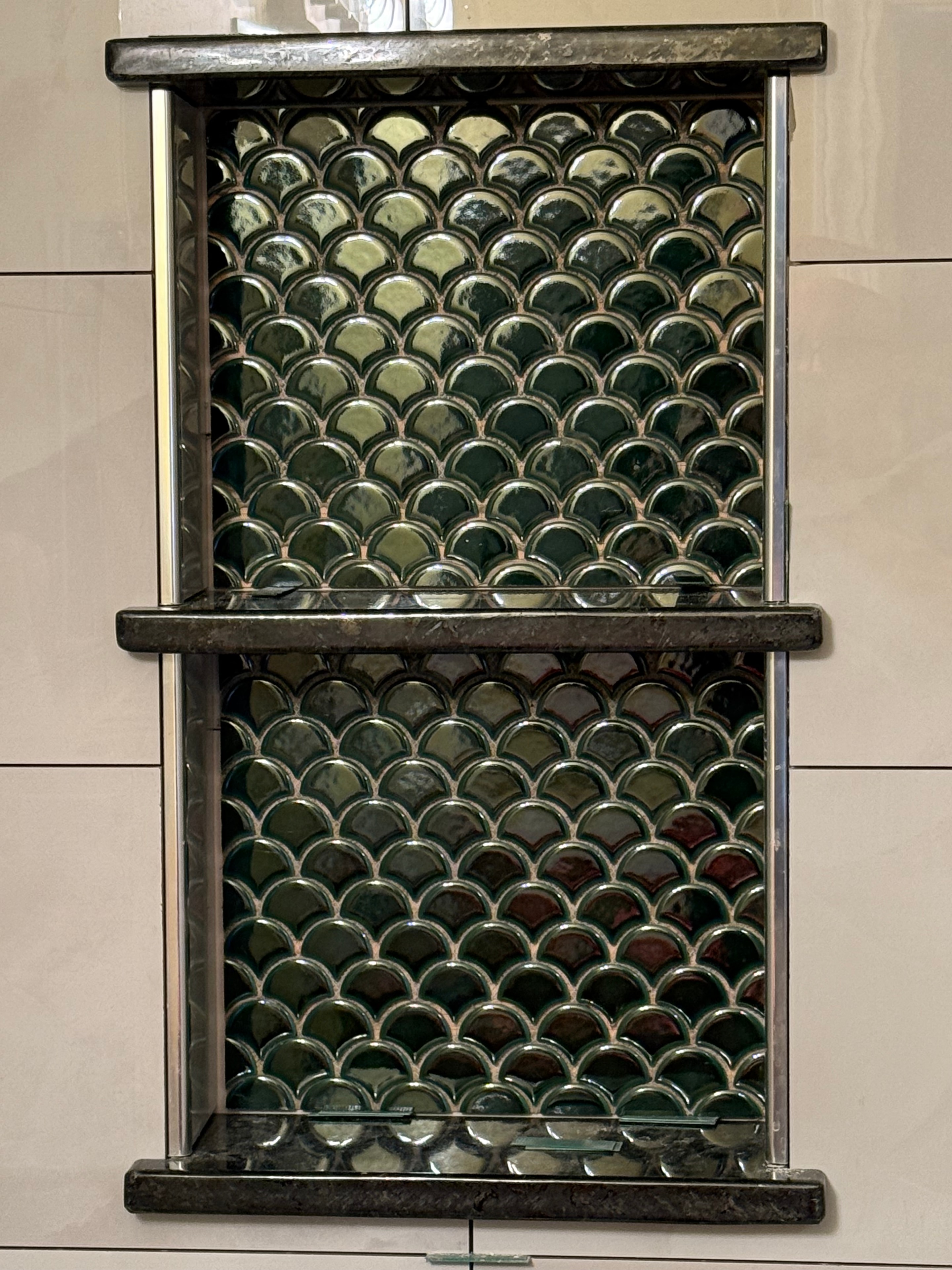 Decorative mosaic tile niche detail